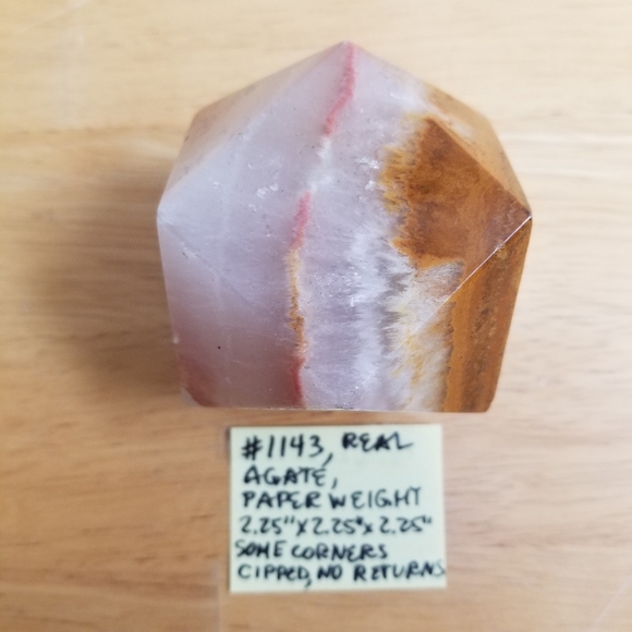 #1143 Rare Collectible Real Agate Paper Weight - Picture 1 of 15
